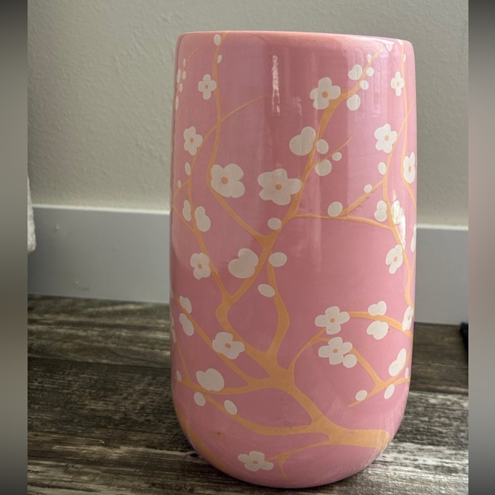 Vintage Pink Cherry Blossom Vase